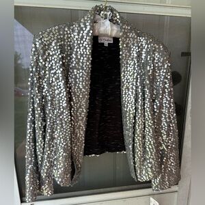 3 Sisters Silver Sequin Blazer